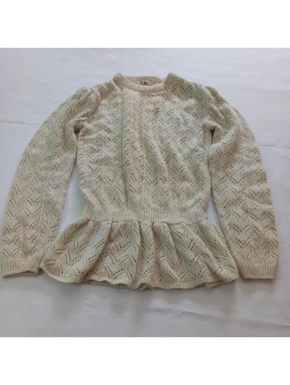 Cassidy Long Sleeve Pullover Women's Cream Sweater Top Size Medium (M)